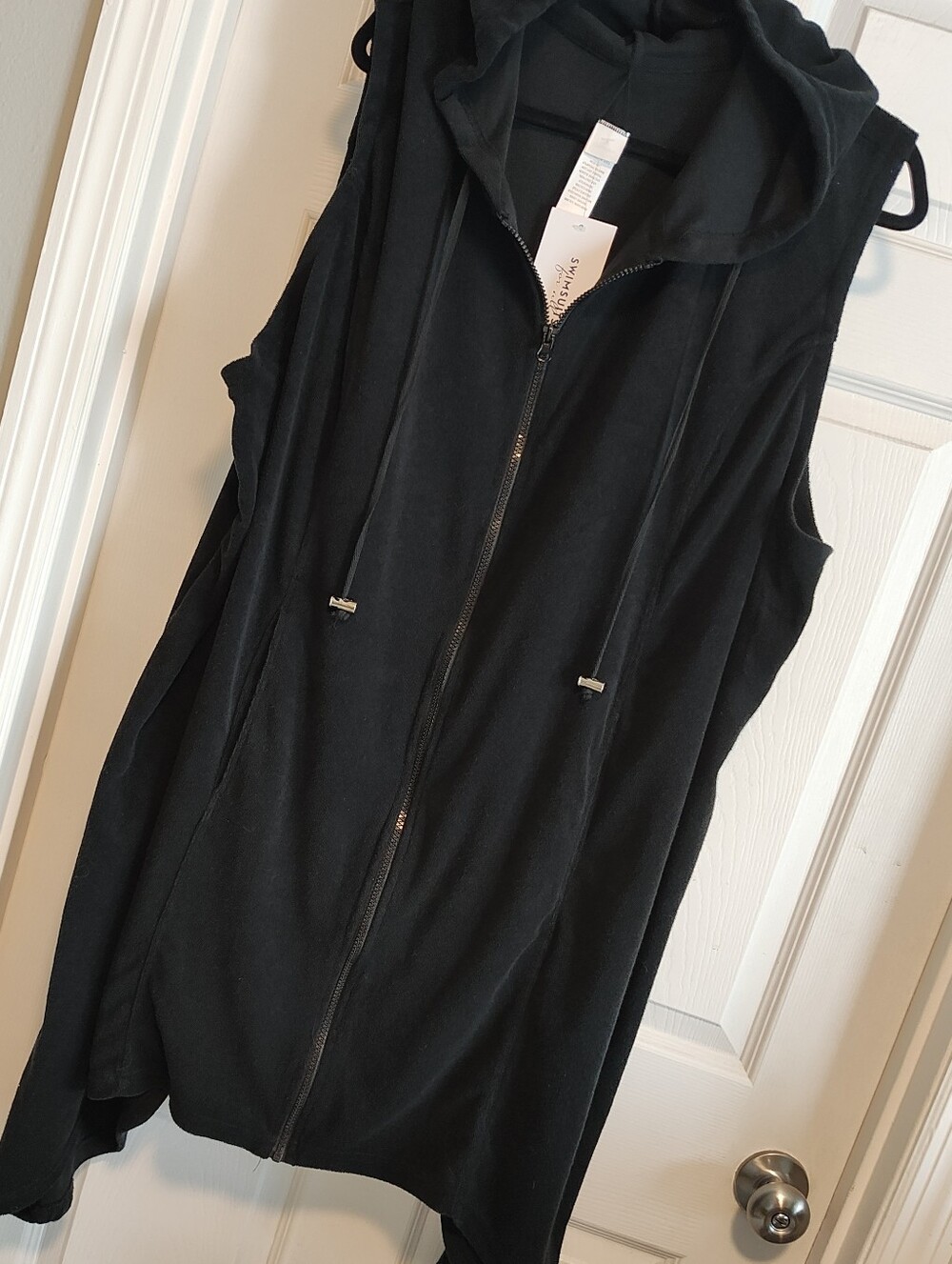 Swimsuits For All Hooded Zip Hankie Hem Coverup